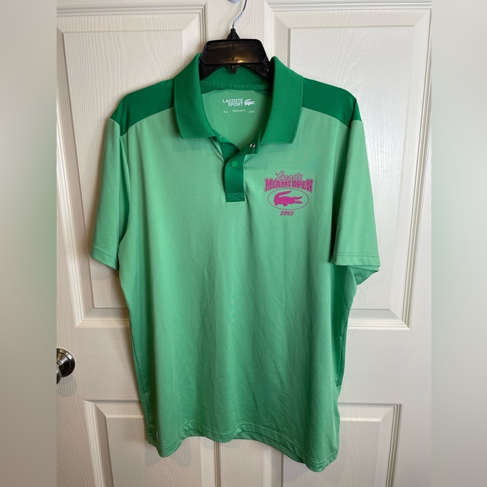 Lacoste Miami Open 2025 Green Polo Shirt XL